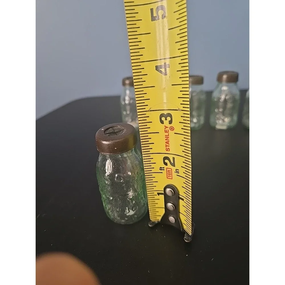 6 Miniature Mason Jar Glass Light Cover Event Light Bulb Covers Shelf Decor Farm